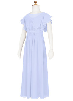 Azazie Daphne Junior A-Linie Plissee Chiffon Kleid Lavendel image8
