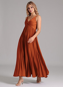 Azazie Raychelle Brautjungfernkleider A-Linie Plissee Stretch-Satin Kleid Kanel image6