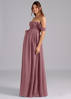 Azazie Saige Maternity Bridesmaid Dresses A-Line Pleated Chiffon Floor-Length Dress image5