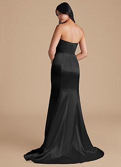 Azazie Aura Bridesmaid Dresses Black Mermaid Metallic Satin Convertible Dress image3