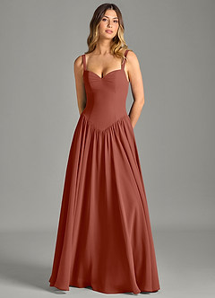 Azazie Evadina Suknie dla druhen Linia A Gorset Szyfon Do ziemi Sukienka image5