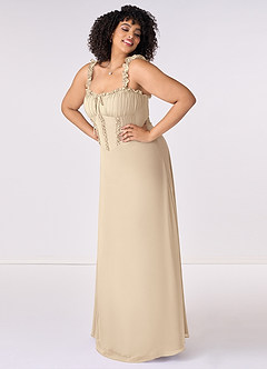Barbie ♥ Azazie Bridesmaid Dresses Champagne A-Line Sweetheart Neckline Chiffon Dress image8