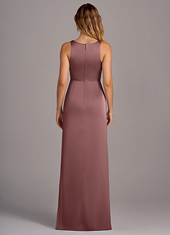 Azazie Wrenlee Bridesmaid Dresses Vintage Mauve A-Line Stretch Satin Dress image7