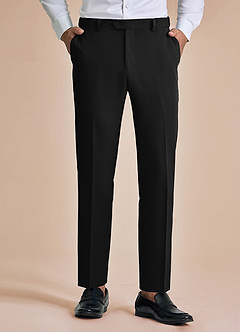 front James Black Structured Stretch Dress Pants