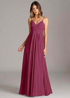 Azazie Amani Bridesmaid Dresses Mulberry A-Line Pleated Chiffon Dress image4