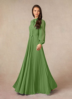 Azazie Adellah Kleider für die Brautmutter A-Linie Plissee Chiffon Kleid Basilikum image2