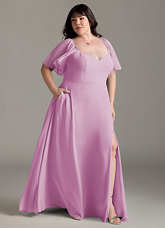 Azazie Chloe Bridesmaid Dresses Candy Pink A-Line Sweetheart Neckline Chiffon Dress image10