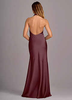 Azazie Lorena Vestidos de madrinha de casamento Vestido Sangria de Cetim elástico de sereia com Plissado image2