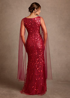 Azazie Arizona Klänningar till brudens mor Klä Tubklänning i Tyll Spets Bourgogne image3