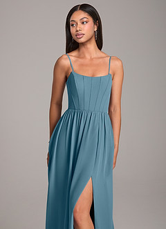 Azazie Kailee Bridesmaid Dresses Bermuda A-Line with Pockets Chiffon Dress image2
