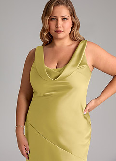 Azazie Rylina Robes de demoiselle d'honneur Robe Sirène en Satin extensible Canari image12