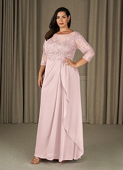 Azazie Calanthe Final Sale Blushing Pink A-Line Scoop Chiffon Dress image6