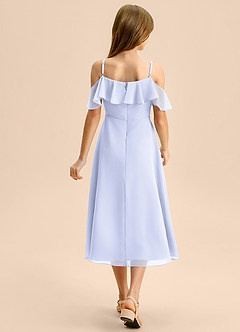 Azazie Kamilla Junior A-Linie Schulterfrei Chiffon Kleid Lavendel image2
