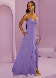 Barbie ♥ Azazie Robes de demoiselle d'honneur Robe Trapèze en Mousseline de soie avec poches Tahiti image4