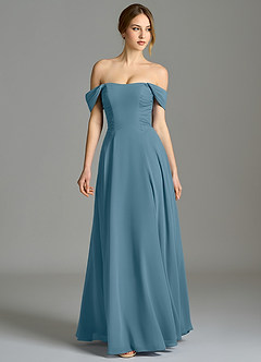 Azazie Oasis Bridesmaid Dresses Bermuda A-Line with Pockets Chiffon Dress image5