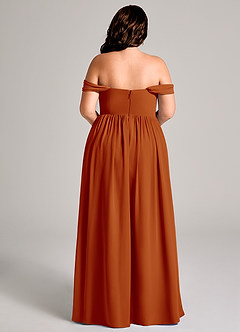 Azazie Calianna Bridesmaid Dresses Paprika A-Line Off the Shoulder Chiffon Convertible Dress image15