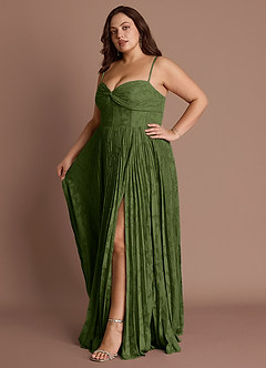 Akiko Olive Pleated Maxi Dress image8
