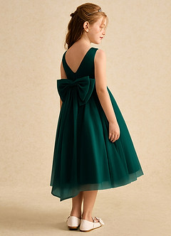 Azazie Winnie Flower Girl Dresses Pine Ball-Gown Bow Tulle Dress image3
