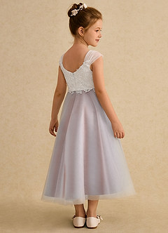 Azazie Momo Flower Girl Dresses Ivory Mai Tai A-Line Lace Dress image2