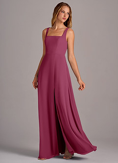 Azazie Debra Bridesmaid Dresses Mulberry A-Line with Pockets Chiffon Convertible Dress image2
