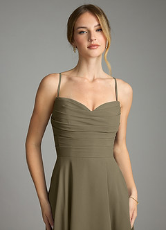 Azazie Ayla Abiti da Damigella Abito A-Line in Chiffon Scollo a Cuore Willow Green image3