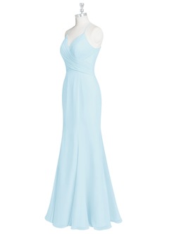Azazie Carolina Bridesmaid Dresses Mermaid Ruched Chiffon Floor-Length Dress image8