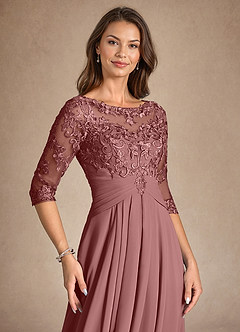 Azazie Marietta vestidos de madre de la novia Vestido de Rosa Del Desierto de Encaje de Corte En A image7
