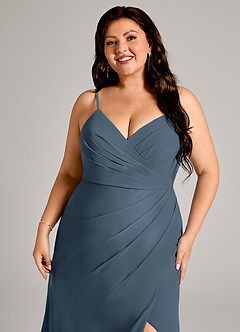 Azazie Maci Bridesmaid Dresses Neptune Sheath Pleated Chiffon Dress image12