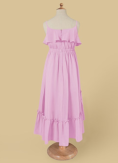Azazie Karmen Flower Girl Dresses Candy Pink A-Line Ruched Chiffon Dress image7