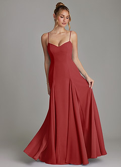 Azazie Imani Bridesmaid Dresses Rust A-Line Sweetheart Neckline Chiffon Dress image4