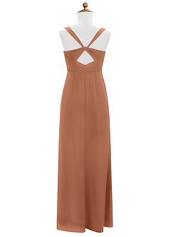 Azazie Mero Junior Bronzer Mermaid Pleated Stretch Satin Dress image8