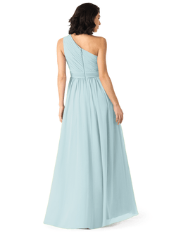 Azazie Mathilda Bridesmaid Dresses Mist A-Line One Shoulder Chiffon Dress image2