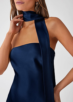 Serendipity Navy 100% Washable Silk Maxi Dress image2