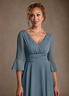 Azazie Aerynne Mother of the Bride Dresses Twilight A-Line Pleated Chiffon Dress image5