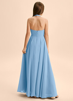 Azazie Kady Junior Powder Blue A-Line Sweetheart Neckline Chiffon Dress image2