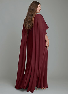Azazie Stefania Bridesmaid Dresses Cabernet A-Line Stretch Satin Dress image8