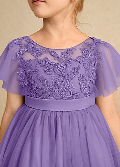 Azazie Queenie Flower Girl Dresses Tahiti A-Line Lace Dress image4
