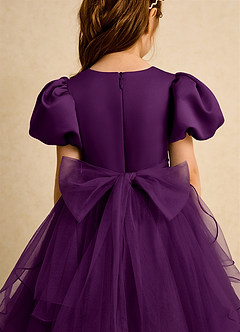 Azazie Cocoa vestidos de niña de las flores Vestido de Uva de Tul de Princesa con Plisado image9