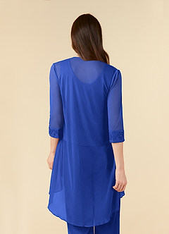 Azazie Frances Mère de la mariée Robes Robe Combinaison/Tailleur Pantalon en Maille Découpé Bleu Roi image6