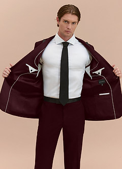 front Hudson Burgund Smokingjacke mit spitzem Revers