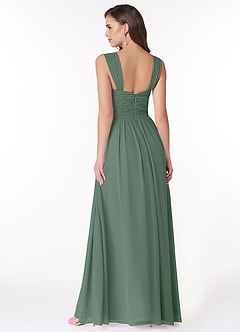 Azazie Zapheira Bridesmaid Dresses Eucalyptus A-Line Ruched Chiffon Dress image2