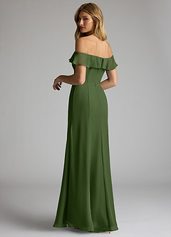 Azazie Sophie Bridesmaid Dresses Olive A-Line Off the Shoulder Chiffon Convertible Dress image5