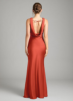 Azazie Rylina Vestidos de damas de honor Vestido de Óxido de Satén Elástico de Corte Sirena image3