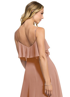 Azazie Jean Bridesmaid Dresses Champagne Rose A-Line Chiffon Convertible Dress image5