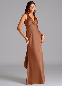 Azazie Hati Bridesmaid Dresses Bronzer Mermaid Stretch Satin Dress image4
