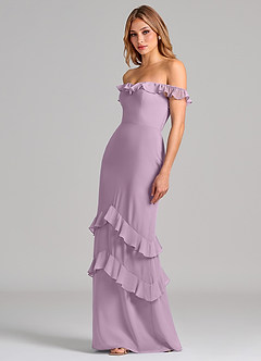 Azazie Marilynn Final Sale Wisteria Mermaid Off the Shoulder Chiffon Dress image6