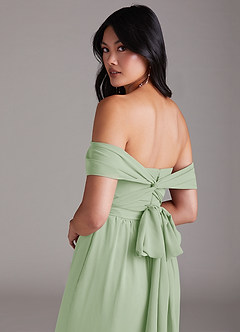 Azazie Lamara Bridesmaid Dresses Dusty Sage Off the Shoulder Chiffon Convertible Jumpsuit image6