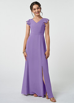 Azazie Claudine Junior Tahiti A-Line Pleated Chiffon Dress image1