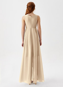 Azazie Lizette Junior Champagne A-Line Pleated Chiffon Dress image6