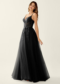 Mayami Black Lace Sequin Embroidery Tulle Prom Dress image4